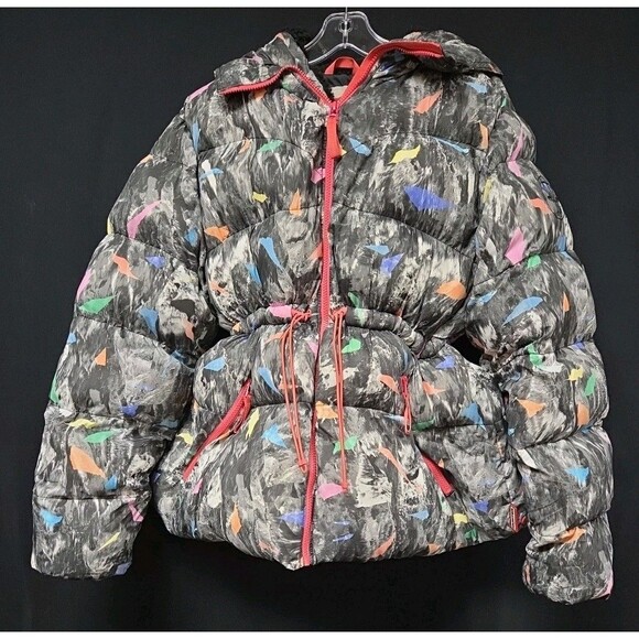 HUNTER Original A-Line Puffer Jacket Storm Camo Print Multi Color Size Large - Picture 1 of 8